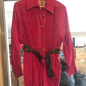 80’s Vintage hot pink jumpsuit